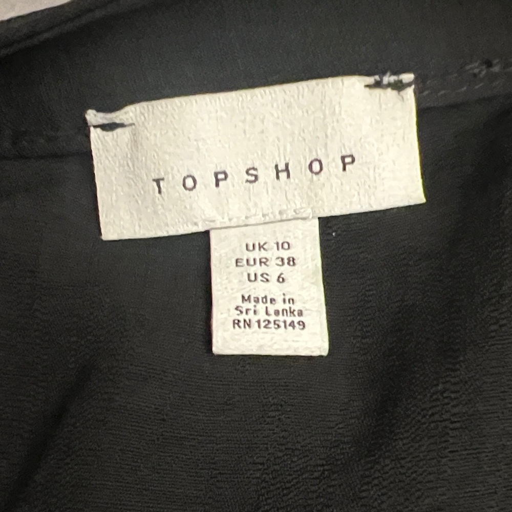 Topshop Black Ruffle Tie-Front Blouse - Picture 7 of 7